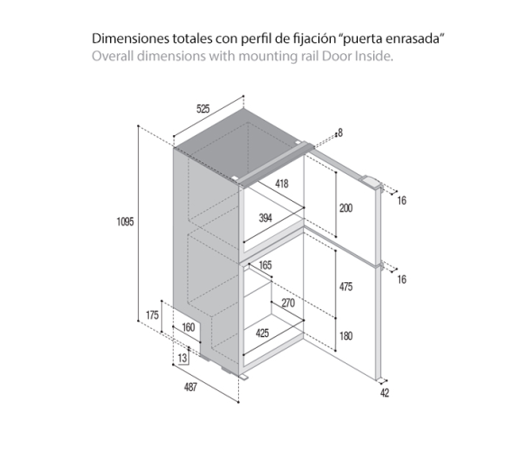 Vitrifrigo Frigorífico y congelador DP150i Airlock Negro