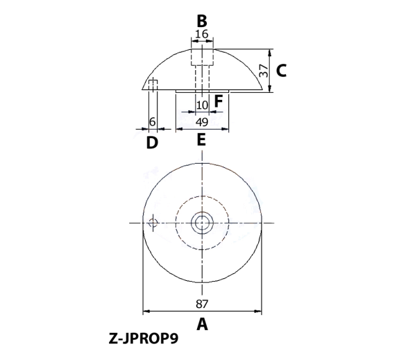 Zineti Anode for J-Prop Variable Propellers