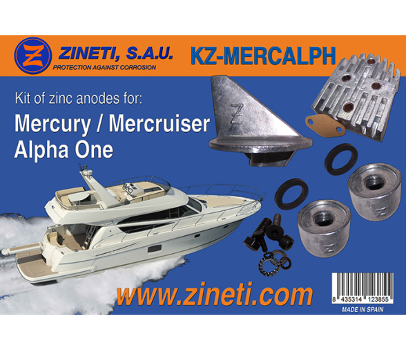 Zineti Kit de Anodos para Mercury Alpha One