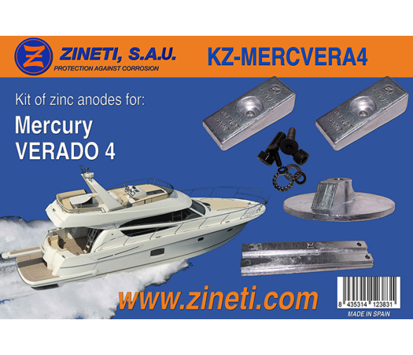 Zineti Kit de Anodos para Mercury Verado 4